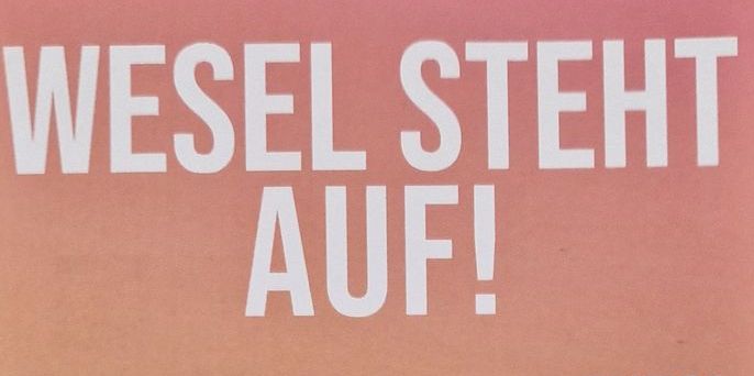 Flyer, Wesel Esel tritt AFD Logo