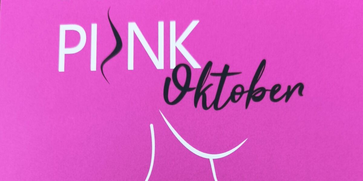 Schriftzug, Pink Oktoberauf pinkem Hintergrund